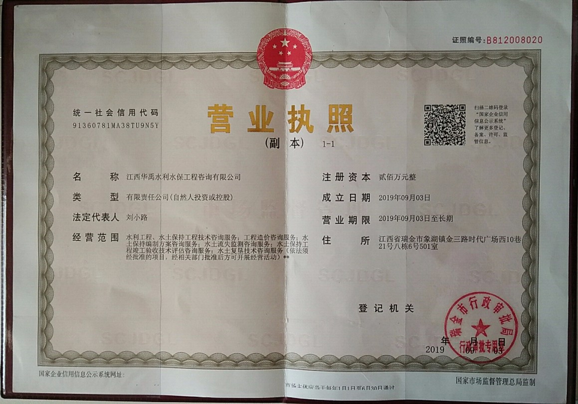公司营业执照副本